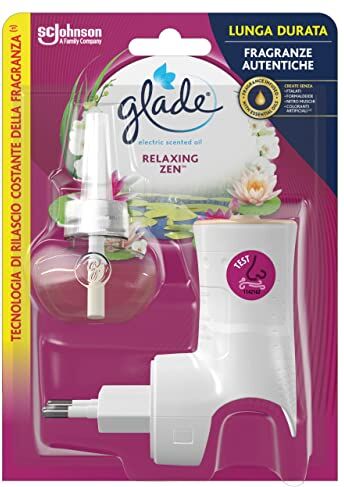 glade Diffusore di Oli Essenziali Elettrico, Profumatore per Ambienti, Fragranza Relaxing Zen, Confezione da 1 Diffusore e 1 Ricarica