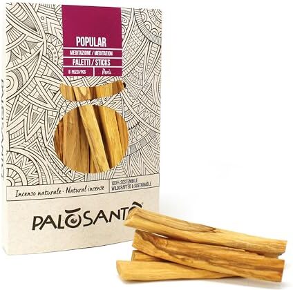 PALOSANTO Incenso Naturale Palo Santo Popular Ayabaca 8 Legnetti Qualità Premium selezionata dal Perù Originale per Purificazione e Benessere Spirituale Etico e Sostenibile