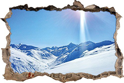 Pixxprint pixxp RINT 3D WD 2209 _ 62 x 42 schneebedeckte Montagne nel Sole svolta Adesivo da Parete 3D da Parete, in Vinile, Multicolore, 62 x 42 x 0,02 cm