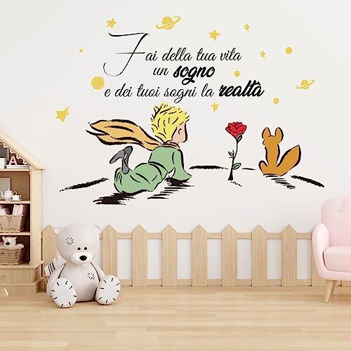 Studio grafico bizarre creations Adesivo Murale Piccolo Principe Fai della tua vita un sogno e dei tuoi sogni la realtà   Adesivi Murali Da Parete, Scritte Adesive Italiane, Adesivo Pareti Camera Da Letto Cucina Soggiorno