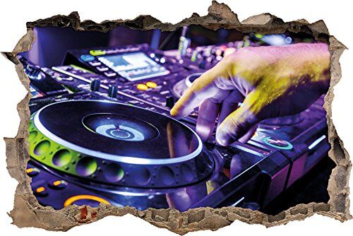 Pixxprint pixxp RINT 3D WD 2840 _ 92 x 62 DJ Piatto svolta Adesivo da Parete 3D da Parete, in Vinile, Multicolore, 92 x 62 x 0,02 cm