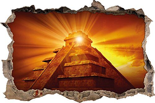 Pixxprint pixxp RINT 3D WD 1230 _ 62 x 42 Piramide Maya Gold svolta Adesivo da Parete 3D da Parete, in Vinile, Multicolore, 62 x 42 x 0,02 cm