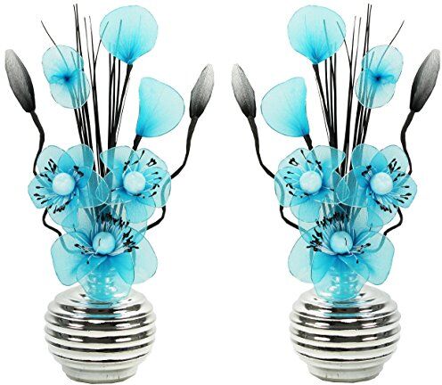 Creative Abbinabili coppia di acqua blu argento vaso di fiori, decorazioni per la tavola, accessori per la casa, regali, ornamenti, altezza 32 cm