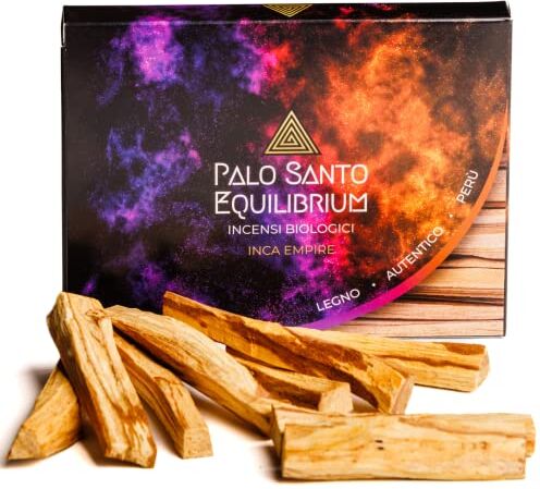 INCA EMPIRE Palo Santo Equilibrium Originale Legnetti di Incenso Naturale Legno Sacro del Perù 9 Paletti 100% Biologico Benessere Purificazione Meditazione