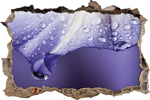 Pixxprint pixxp RINT WD 1623 _ 92 x 62 Fiore Viola con Rugiada 3D svolta Adesivo da Parete 3D da Parete, in Vinile, Multicolore, 92 x 62 x 0,02 cm