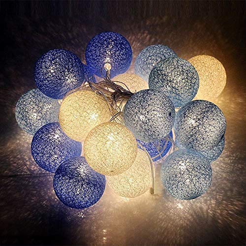 Ciskotu Ghirlanda Luminoso Cotone LED, 3,3M 20 Palline Decorativ Catena Lluminosa Interno LED, Ghirlanda Fata di Luci a Batteria per Natale Festa Matrimonio Vacanze Decorazione Interna