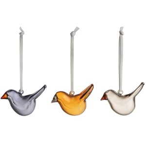 iittala Set di 3 mini uccelli in vetro soffiato, colori assortiti, altezza: 4,8 cm, larghezza: 7,3 cm, iittala Set di 3 mini uccelli in vetro soffiato, colori assortiti, altezza: 4,8 cm, larghezza: 7,3 cm,
