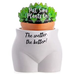 Boxer Gifts Wetter The Better Vaso per piante a forma di corpo, divertente e maleducato, regalo decorativo per la casa, ceramica, bianco, nero, taglia unica Boxer Gifts Wetter The Better Vaso per piante a forma di corpo, divertente e maleducato, regalo decorativo per la casa, ceramica, bianco, nero, taglia unica