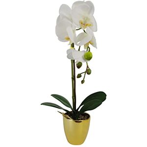 Leaf 46cm Orchidea Artificiale - Bianco scuro / Argento bianco - Orchidea Artificiale Leaf 46cm Orchidea Artificiale - Bianco scuro / Argento bianco - Orchidea Artificiale