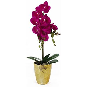 Pianta di Orchidea Artificiale Leaf 54cm - Rosa Scuro - Unisex Pianta di Orchidea Artificiale Leaf 54cm - Rosa Scuro - Unisex
