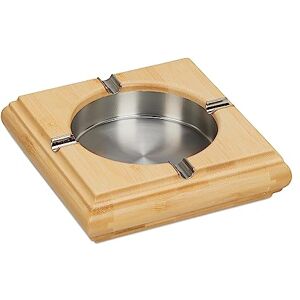 Relaxdays Posacenere in bambù, Acciaio Inox, Porta Cenere, Interni e Esterni, HLP 4x15x15 cm, Marrone Naturale Argentato Relaxdays Posacenere in bambù, Acciaio Inox, Porta Cenere, Interni e Esterni, HLP 4x15x15 cm, Marrone Naturale Argentato