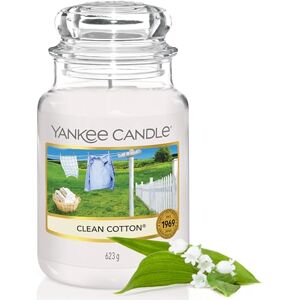 YANKEE CANDLE Candela profumata in giara grande Clean Cotton Durata Fino a 150 Ore Regali per donne YANKEE CANDLE Candela profumata in giara grande Clean Cotton Durata Fino a 150 Ore Regali per donne