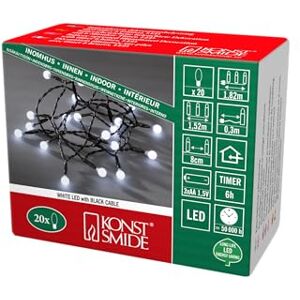 Konstsmide 1491-907 Luci LED su filo, a batteria, 20 punti luce, timer integrato, colore: verde Bianco Konstsmide 1491-907 Luci LED su filo, a batteria, 20 punti luce, timer integrato, colore: verde Bianco