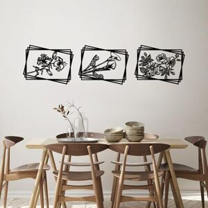 Hanah Home Elegante accessorio decorativo da parete in metallo nero (3 pezzi), 47 x 60 cm, 100% metallo, spessore 1,5 mm, perfetto per la decorazione della casa moderna e le pareti della galleria Hanah Home Elegante accessorio decorativo da parete in metallo nero (3 pezzi), 47 x 60 cm, 100% metallo, spessore 1,5 mm, perfetto per la decorazione della casa moderna e le pareti della galleria