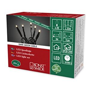 Konstsmide catena luminosa a micro LED, 20 diodi a luce bianca calda, 24 V trasformatore interno, cavo verde 6351 – 120 Konstsmide catena luminosa a micro LED, 20 diodi a luce bianca calda, 24 V trasformatore interno, cavo verde 6351 – 120