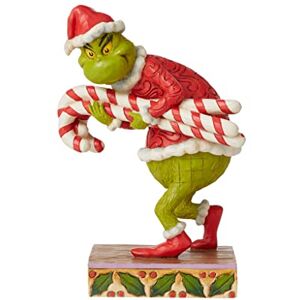 Enesco Jim Shore Dr. Seuss The Grinch Stealing Candy Canes Figurina, 19 cm, multicolore, verde Enesco Jim Shore Dr. Seuss The Grinch Stealing Candy Canes Figurina, 19 cm, multicolore, verde