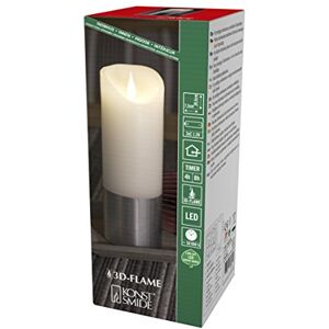 Konstsmide Candela a batteria, luce vivente 3D, fiamma tremolante a batteria, vera cera, funzione timer 4 o 8 ore, dettagli argento, 20,5 cm di altezza x 7,5 cm, bianco caldo Konstsmide Candela a batteria, luce vivente 3D, fiamma tremolante a batteria, vera cera, funzione timer 4 o 8 ore, dettagli argento, 20,5 cm di altezza x 7,5 cm, bianco caldo