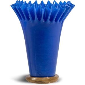 BY ON ByON 5280606013 Vaso in vetro soffiato a bocca, colore blu/beige, realizzato a mano, con forma pieghettata, lavabile in lavastoviglie, 5280606013 BY ON ByON 5280606013 Vaso in vetro soffiato a bocca, colore blu/beige, realizzato a mano, con forma pieghettata, lavabile in lavastoviglie, 5280606013