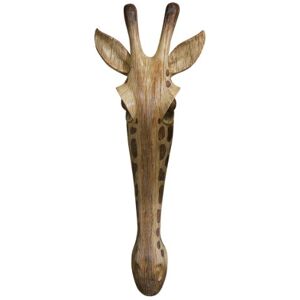 Design Toscano Scultura Murale Maschera Animale della Savana, Giraffa, Multicolore Design Toscano Scultura Murale Maschera Animale della Savana, Giraffa, Multicolore