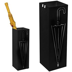 BAKAJI Portaombrelli Stand in Ferro Design BAK3B Forma Quadrata Nero con Decorazione Intarsio Ombrello Vaschetta Salvagoccia e Ganci per Ombrelli Pieghevoli Dimensioni 49 x 15,5 cm BAKAJI Portaombrelli Stand in Ferro Design BAK3B Forma Quadrata Nero con Decorazione Intarsio Ombrello Vaschetta Salvagoccia e Ganci per Ombrelli Pieghevoli Dimensioni 49 x 15,5 cm