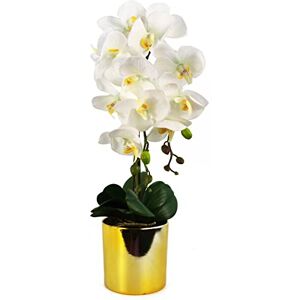Orchidea artificiale Leaf 52cm Grande - Bianco / Oro - Orchidea artificiale Orchidea artificiale Leaf 52cm Grande - Bianco / Oro - Orchidea artificiale