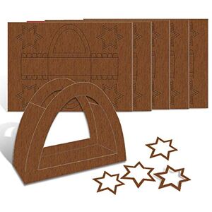 URSUS Confezione Arco Rotondo, 25 Lanterne grezze di Colore Marrone Medio, in cartoncino Fotografico 300 g/m², 47 x 54 cm, con 100 Stelle di Diametro Circa 15,2 cm, URSUS Confezione Arco Rotondo, 25 Lanterne grezze di Colore Marrone Medio, in cartoncino Fotografico 300 g/m², 47 x 54 cm, con 100 Stelle di Diametro Circa 15,2 cm,