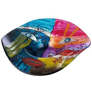 ART Ciotola decorativa in vetro, dipinta a mano, motivo: viso viso – multicolore con pietre di vetro applicate – regalo per donne decorazione soggiorno – 49 x 12 cm ART Ciotola decorativa in vetro, dipinta a mano, motivo: viso viso – multicolore con pietre di vetro applicate – regalo per donne decorazione soggiorno – 49 x 12 cm