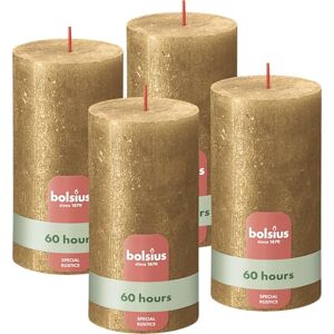 Bolsius Candele rustiche pilastro Shimmer Oro 13cm Confezione da 4 -Non gocciolamento Candele non profumate Bolsius Candele rustiche pilastro Shimmer Oro 13cm Confezione da 4 -Non gocciolamento Candele non profumate