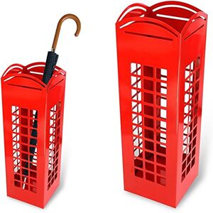 BAKAJI Portaombrelli Stand in Ferro Design BAK10 Porta Ombrelli Forma Quadrata Colore Rosso con Forma Cabina Telefonica Londinese Dimensioni 49 x 15,5 cm BAKAJI Portaombrelli Stand in Ferro Design BAK10 Porta Ombrelli Forma Quadrata Colore Rosso con Forma Cabina Telefonica Londinese Dimensioni 49 x 15,5 cm