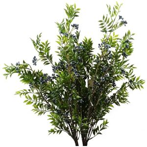 Foglie Nandina Artificiale Spruzzo di Mirtilli Blu - Foglie Artificiali Foglie Nandina Artificiale Spruzzo di Mirtilli Blu - Foglie Artificiali