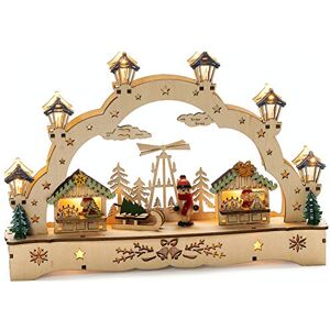 Konstsmide Sagoma in legno 2 case e ragazzo, colore legno, naturale, funzionamento a batteria, interno, 11 diodi bianco caldo Konstsmide Sagoma in legno 2 case e ragazzo, colore legno, naturale, funzionamento a batteria, interno, 11 diodi bianco caldo