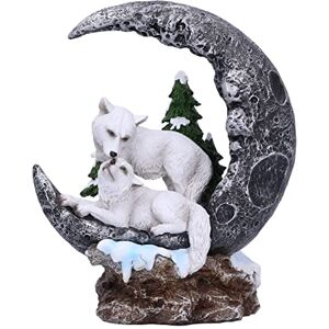 Nemesis Now Lunar Companions Statuetta 19,3 cm, scultura lupo e luna, in resina, fantasia gotica, in resina dipinta a mano Nemesis Now Lunar Companions Statuetta 19,3 cm, scultura lupo e luna, in resina, fantasia gotica, in resina dipinta a mano