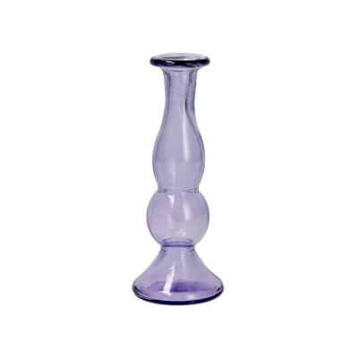 H&H Candeliere Una Fiamma in Vetro Riciclato Colore Lilla, 22 cm – Portacandela Decorativo Elegante per Candele, Arredo Casa e Atmosfere Raffinate H&H Candeliere Una Fiamma in Vetro Riciclato Colore Lilla, 22 cm – Portacandela Decorativo Elegante per Candele, Arredo Casa e Atmosfere Raffinate