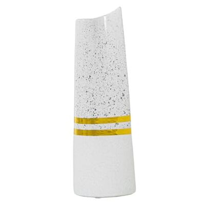 Alexandra House Living Vaso Bianco Argento Ceramica 10 x 10 x 31 cm Alexandra House Living Vaso Bianco Argento Ceramica 10 x 10 x 31 cm