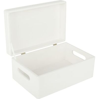 Creative Grande Scatola in Legno Bianca 30 x 20 x 14 cm Creative Grande Scatola in Legno Bianca 30 x 20 x 14 cm