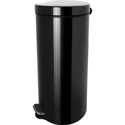 Secchio a pedale helit in argento - 30L, Acciaio, Nero/Bianco/Grigio Secchio a pedale helit in argento - 30L, Acciaio, Nero/Bianco/Grigio
