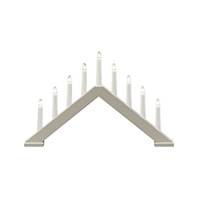 Konstsmide Luci di Natale/Arco Candela Moderno/Legno Laccato Beige/Uso Interno (IP20)/230V Interno/9 Candele con Lampadine Trasparenti/Cavo Bianco con Interruttore On Off Konstsmide Luci di Natale/Arco Candela Moderno/Legno Laccato Beige/Uso Interno (IP20)/230V Interno/9 Candele con Lampadine Trasparenti/Cavo Bianco con Interruttore On Off