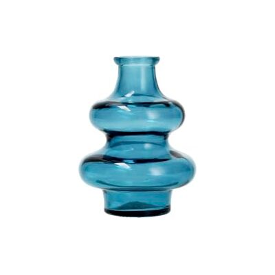 H&H Vaso in Vetro Riciclato Sagomato Colore Blu, 16 cm – Vaso Decorativo per Fiori, Piccole Composizioni Floreali e Arredo Casa Elegante H&H Vaso in Vetro Riciclato Sagomato Colore Blu, 16 cm – Vaso Decorativo per Fiori, Piccole Composizioni Floreali e Arredo Casa Elegante