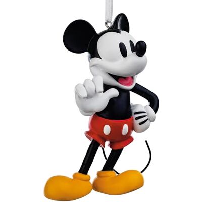 Hallmark Decorazione da appendere a tema Topolino, decorazione per albero Disney, nero, bianco, rosso Hallmark Decorazione da appendere a tema Topolino, decorazione per albero Disney, nero, bianco, rosso