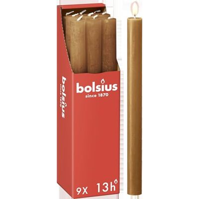 BOLSIUS Rustik - Set di candele, marrone chiaro, 9 pezzi, 13 ore BOLSIUS Rustik - Set di candele, marrone chiaro, 9 pezzi, 13 ore