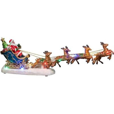 Konstsmide Decorazione natalizia di Babbo Natale in slitta con renne, completa di lucine con funzionamento a batteria che richiede 3 batterie AAA (non incluse), diodi colorati Konstsmide Decorazione natalizia di Babbo Natale in slitta con renne, completa di lucine con funzionamento a batteria che richiede 3 batterie AAA (non incluse), diodi colorati