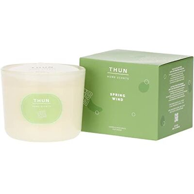 THUN Candela Spring Wind con Note Floreali e Fruttate di Rosa, Pesca e Iris, con Intreccio di Vaniglia e Cedro, Versione Grande, Linea Home Scents, 500g THUN Candela Spring Wind con Note Floreali e Fruttate di Rosa, Pesca e Iris, con Intreccio di Vaniglia e Cedro, Versione Grande, Linea Home Scents, 500g
