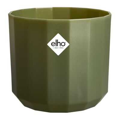 Elho Facet Round 23cm Vaso per Interno 100% Plastica Riciclata Ø 22.7 x H 20.4 cm Forest Green Elho Facet Round 23cm Vaso per Interno 100% Plastica Riciclata Ø 22.7 x H 20.4 cm Forest Green