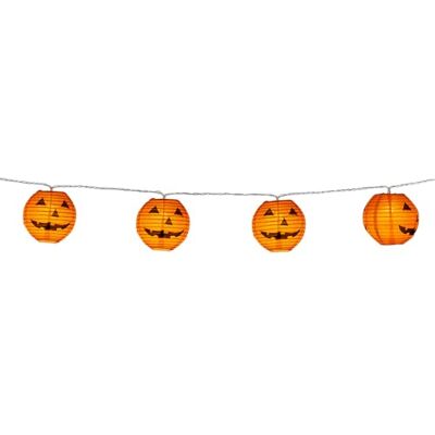Boland Catena luminosa con lampioni di zucca, lunghezza 185 cm, con 2 batterie AA, decorazione per Halloween, decorazione per feste Boland Catena luminosa con lampioni di zucca, lunghezza 185 cm, con 2 batterie AA, decorazione per Halloween, decorazione per feste