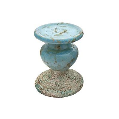 Creative Portacandele a colonna in terracotta blu invecchiato Creative Portacandele a colonna in terracotta blu invecchiato