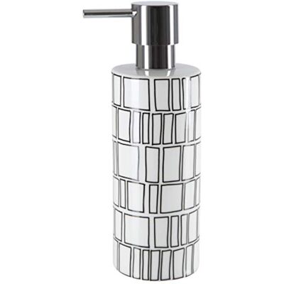 Spirella Dispenser di Sapone in Porcellana VISBY Nero e Bianco Spirella Dispenser di Sapone in Porcellana VISBY Nero e Bianco