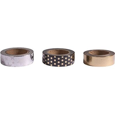 Nastro Washi Rayher Nero/Oro/Argento - Decorazione e Personalizzazione Nastro Washi Rayher Nero/Oro/Argento - Decorazione e Personalizzazione