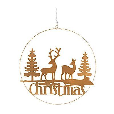 H&H Decorazioni led natale in metallo da appendere cm 30 colore oro CP H&H Decorazioni led natale in metallo da appendere cm 30 colore oro CP
