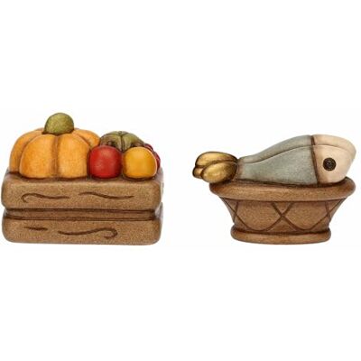 THUN Set casseta frutta e cesto con pesce ceramica Collezione Presepe Classico cassetta frutta 4x3,2x3 cm cesta pesce 4x2,4x2,2 cm THUN Set casseta frutta e cesto con pesce ceramica Collezione Presepe Classico cassetta frutta 4x3,2x3 cm cesta pesce 4x2,4x2,2 cm