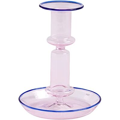 HAY Flare Candeliere in vetro borosilicato di colore rosa, dimensioni: 11 x 11 x 14 cm HAY Flare Candeliere in vetro borosilicato di colore rosa, dimensioni: 11 x 11 x 14 cm